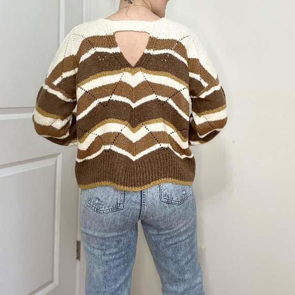 Multi Zig-Zag Stripe Pointelle Sweater - Picture 7 of 8